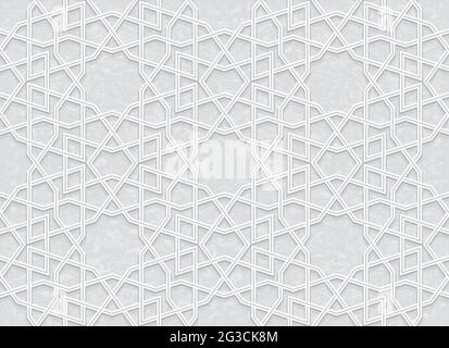 Seamless geometric pattern with light grey background, Vector Illustration Stock Vector