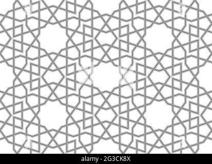 Seamless Pattern,  Arabic wallpaper, Geometric design, Vector illustration Stock Vector
