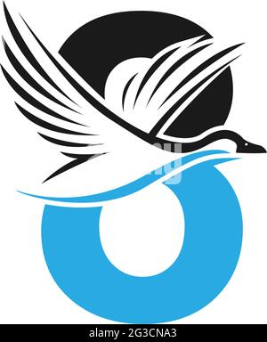Number 2 with duck icon logo design illustration vector Stock Vector ...