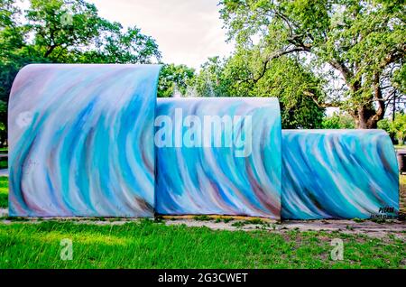 The Hurricane Katrina Memorial is pictured at Beach Park, June 12, 2021, in Pascagoula, Mississippi. Stock Photo
