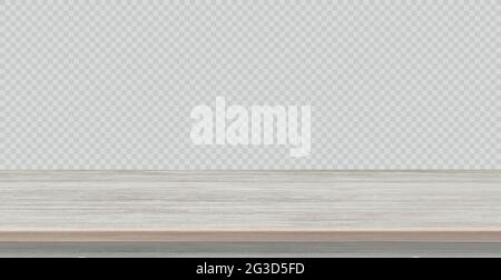 Large table top solid wood texture, transparent background - Vector illustration Stock Vector