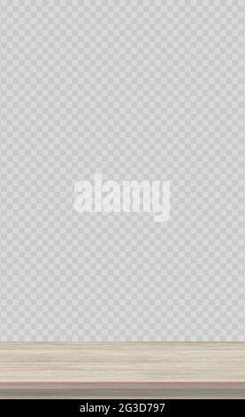 Large table top solid wood texture, transparent background - Vector illustration Stock Vector