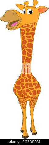 Cartoon illustration of a friendly giraffe Stock Photo