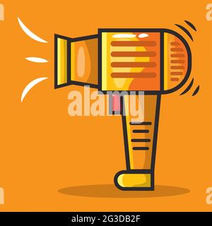 hairdryer electronic vector illustration in flat style Stock Vector