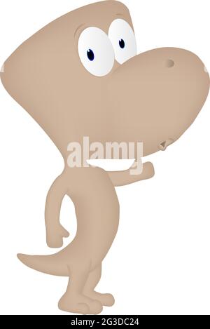 Cartoon illustration of a funny lizard Stock Photo