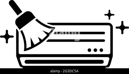AC ( air conditioner ) cleaning vector icon illustration Stock Vector