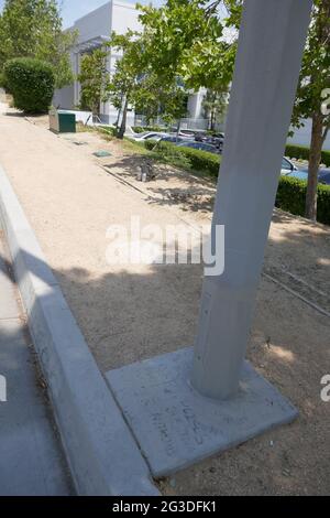 Valencia, California, USA 15th June 2021 A general view of atmosphere of actor Paul Walker's Fatal Car Crash Location at 28385 Constellation Road where Roger Rodas was driving with Paul Walker on November 30, 2013 and they crashed here in Valencia, California, USA. Photo by Barry King/Alamy Stock Photo Stock Photo