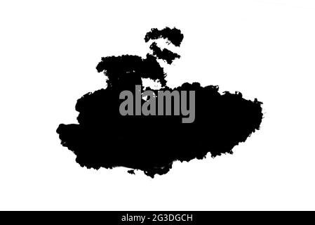 Black clouds isolated on white background Stock Photo