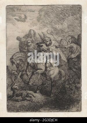 Macbeth and Banquo meet the three witches. A scene from WIlliam ...