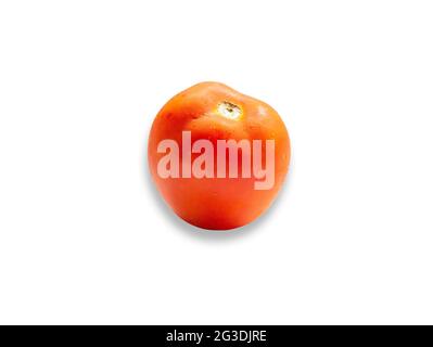 Fresh juicy red tomato isolated on white background. Stock Photo
