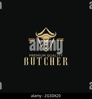 Butcher shop logo emblem for design Stock Vector