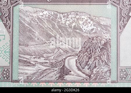 Salang Pass from Afghani money Stock Photo
