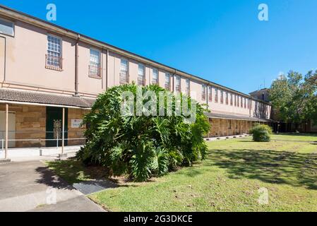 Part of the Colonial Georgian style Gladesville Psychiatric Hospital in Sydney, Australia, which operated from 1838-1993 Stock Photo