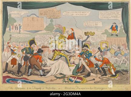 Cartoon of the French position after defeat of Napoleon at the battle ...