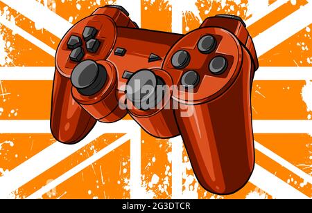 Gaming controller with england flag vector illustration Stock Vector