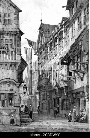 geography / travel historic, Germany, cities and communities, Frankfurt on the Main, streets, ARTIST'S COPYRIGHT HAS NOT TO BE CLEARED Stock Photo