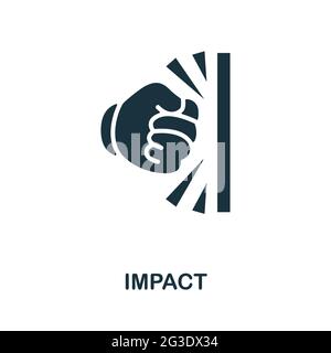 Impact icon. Simple creative element. Filled monochrome Impact icon for templates, infographics and banners Stock Vector