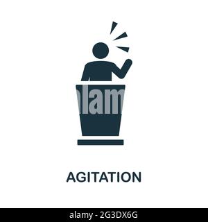 Agitation icon. Simple creative element. Filled monochrome Agitation icon for templates, infographics and banners Stock Vector