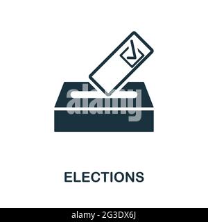 Elections icon. Simple creative element. Filled monochrome Elections icon for templates, infographics and banners Stock Vector