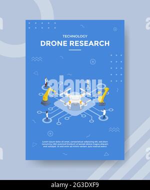 drone research technology concept for template banner and flyer with isometric style vector Stock Photo