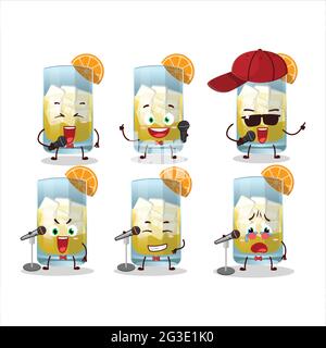 A Cute Cartoon design concept of singani singing a famous song. Vector illustration Stock Vector