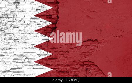 Bahrain flag is painted onto an old brick wall Stock Photo - Alamy