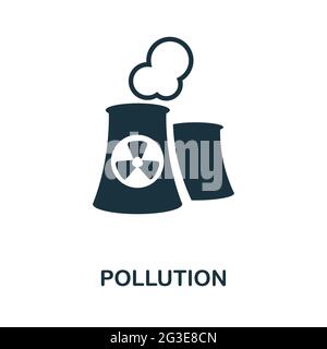 Pollution icon. Monochrome simple element from oil industry collection. Creative Pollution icon for web design, templates, infographics and more Stock Vector