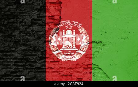 Afghanistan flag is painted onto an old brick wall Stock Photo - Alamy