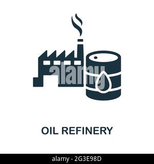 Oil Refinery icon. Monochrome simple element from oil industry collection. Creative Oil Refinery icon for web design, templates, infographics and more Stock Vector