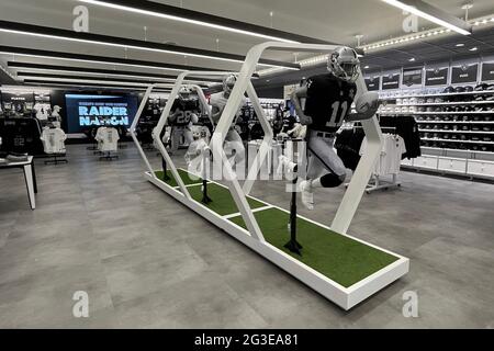 Las Vegas, United States. 09th Mar, 2021. The interior of the Raider Image team store at Allegiant Stadium, Tuesday, March 9, 2021, in Las Vegas. The stadium is the home of the Las Vegas Raiders and the UNLV Rebels. Photo via Credit: Newscom/Alamy Live News
