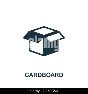 Cardboard icon. Monochrome simple element from packaging collection. Creative Cardboard icon for web design, templates, infographics and more Stock Vector