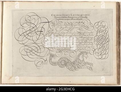 Design of a writing example: Characteres Latini (...), 1605 drawing ...