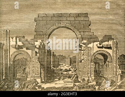 Syria, Palmyra, triumphal arch from Roman times, ADDITIONAL-RIGHTS-CLEARANCE-INFO-NOT-AVAILABLE Stock Photo