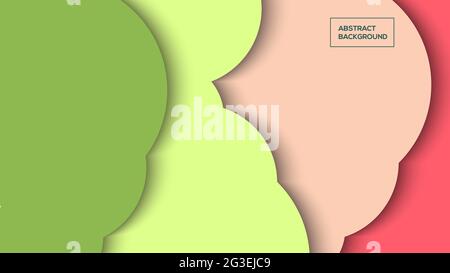 cloud color Circle paper cut abstract background vector illustration best for background, poster and wallpaper Stock Vector
