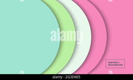 Multicolor Circle paper cut abstract background vector illustration best for background, poster and wallpaper Stock Vector