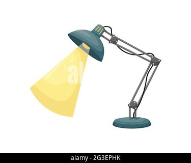 Fashionable modern table lamp. Workplace at the table. Education Stock Vector