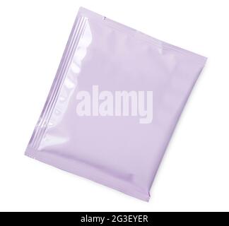 Blank Bag For Coffee, Candy, Nuts, Spices, Self-Seal Zip Lock Foil Or Paper Food Pouch Snack Sachet Resealable Packaging. With clipping path Stock Photo