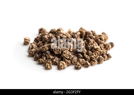 Pile  of beetroot seeds isolated on white ready to plant Stock Photo