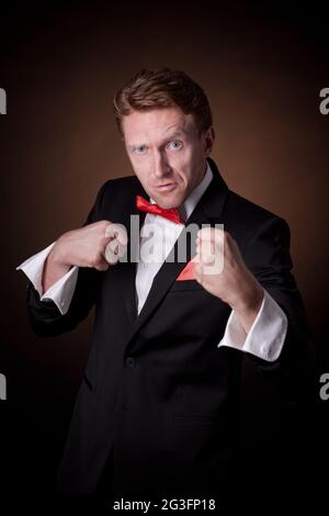 Elegant man in a tuxedo Stock Photo
