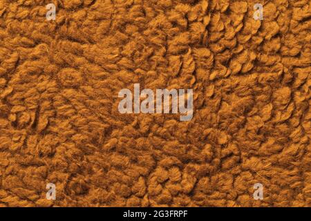 Background of bright brown plush surface, flat cotton texture Stock Photo