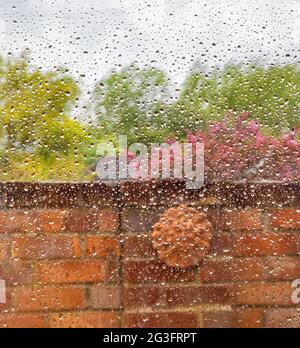 Raindrops on window. Stock Photo