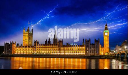 Colors, Lights and Architecture of London in Autumn Stock Photo