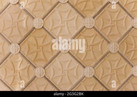 Ornament with tiles and rope Stock Photo