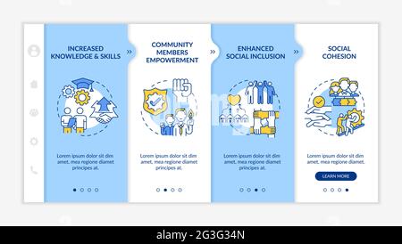 Social unit development advantages onboarding vector template Stock ...