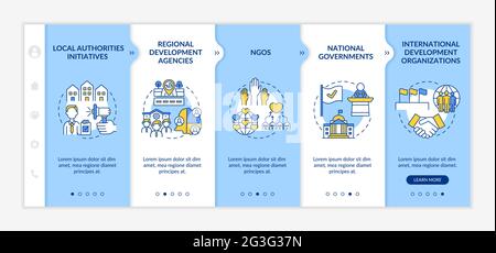 Social unit development programs levels onboarding vector template Stock Vector