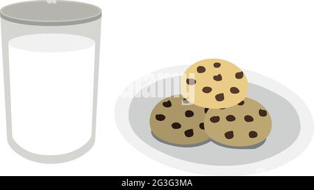 plate of cookies and milk clipart