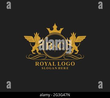 BC Letter Lion Royal Luxury Heraldic,Crest Logo template in vector art for Restaurant, Royalty, Boutique, Cafe, Hotel, Heraldic, Jewelry, Fashion and Stock Vector