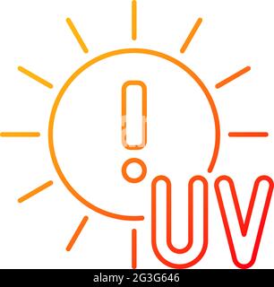 Danger of UV rays gradient linear vector icon Stock Vector
