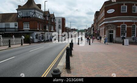 The High street in Tonbridge, kent in the UK. Stock Photo