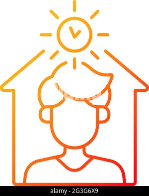 Avoid being out during day gradient linear vector icon Stock Vector
